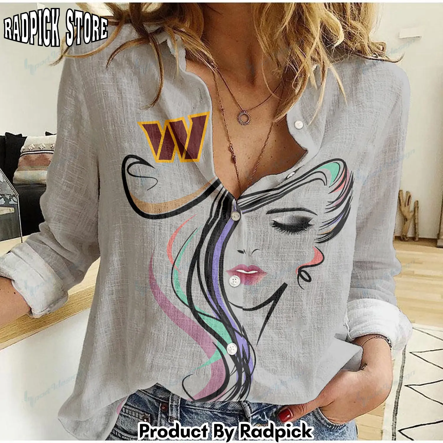 Radpick washington commanders woman shirt rp66229